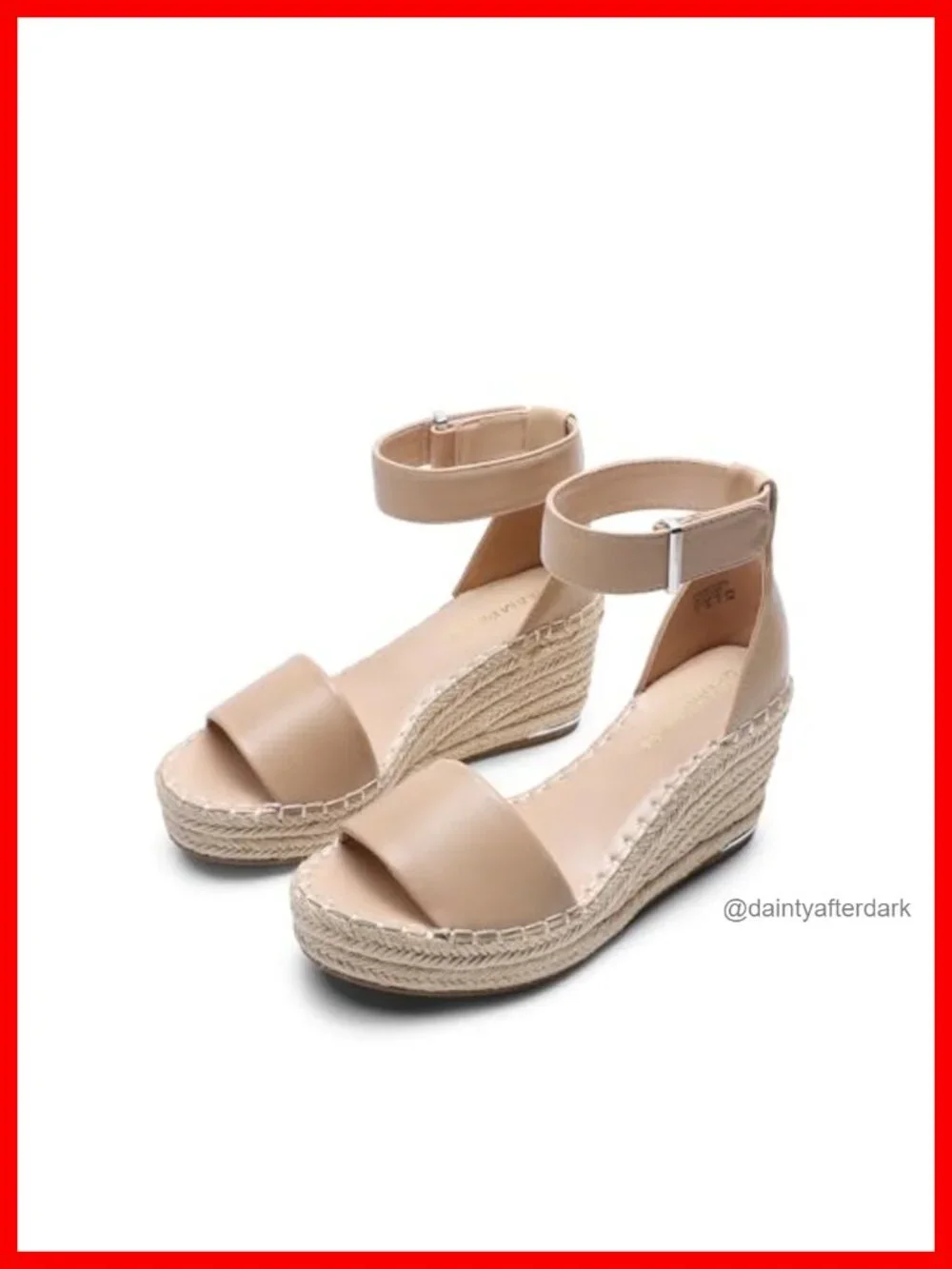 Faux Leather Wedge Platform Sandals Espadrille Summer Ankle Strap